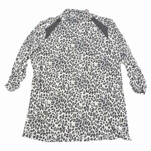 Susan Graver Weekend LP Long Sleeve‎ Pullover Mock Turtle Neck Leopard Print 1X